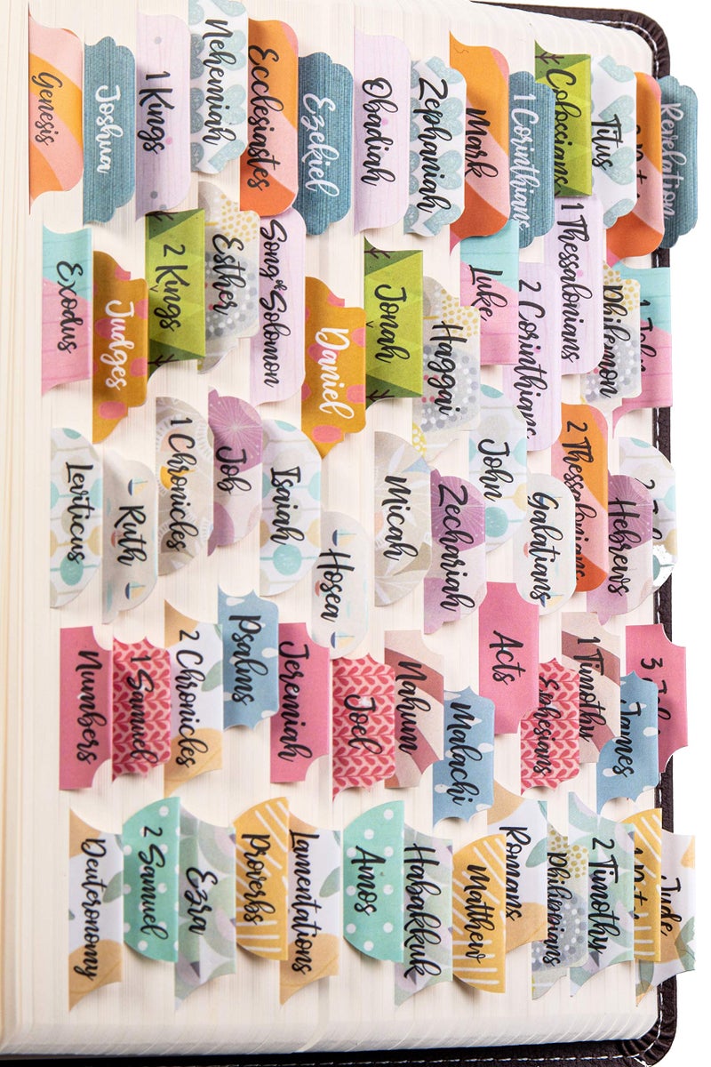 DIVERSEBEE Laminated Bible Tabs (Large Print, Easy to Apply), Study Journaling Supplies, Index Book Tabs for Women, Accessories (Diverse) - Image 1